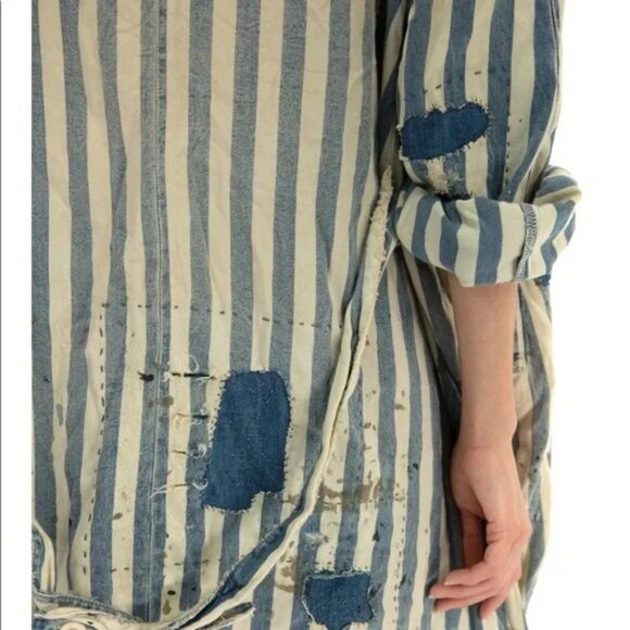 Magnolia Pearl WELLS BIG HICKORY Stripe Sanforized Smock Denim Jacket NWT - Picture 3 of 10